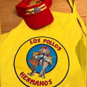 Halloween breaking bad costume Apron and Cap Set - Yellow and Red